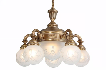 PAPA I - Handmade brass chandelier by Patinas Lighting - view 3